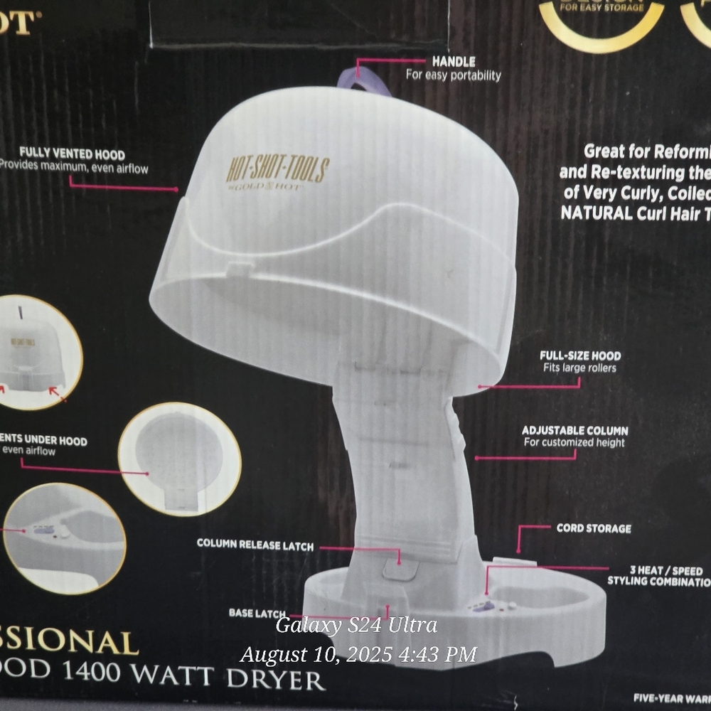 Gold ‘N Hot 1400-Watt Professional Hard Hat Salon Dryer